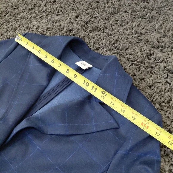 Cabi Women's Checkout Blazer 10 Jacket Sunset Kiss Blue Check Kick Pleat‎ Career - Picture 10 of 13